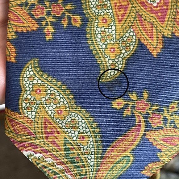 4/$25 Vintage Rome Silk Necktie Baroque Floral Print Blue Red Orange Green - Picture 10 of 11